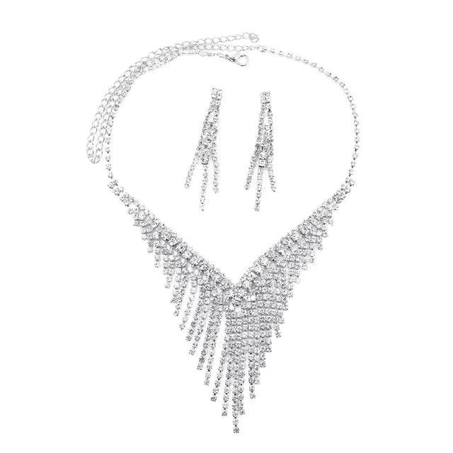 Elegant Wedding Crystal Tassel Jewelry